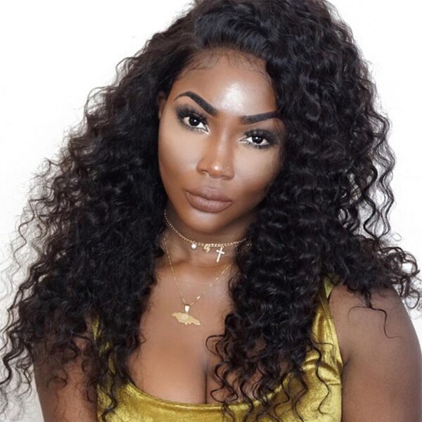 Lace Front Pre Plucked Human Hair Deep Wave Wig