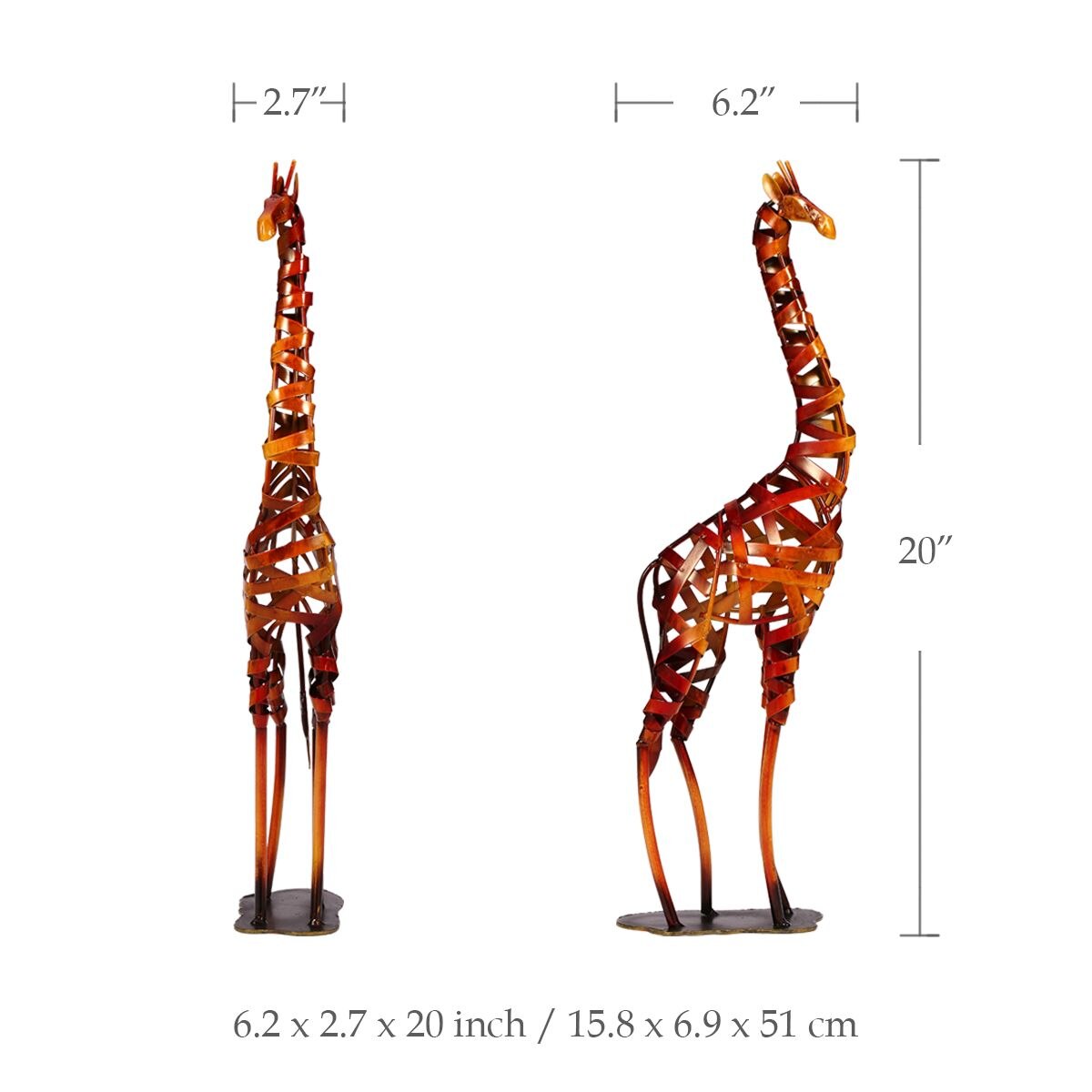 Iron Braided Giraffe Figurine