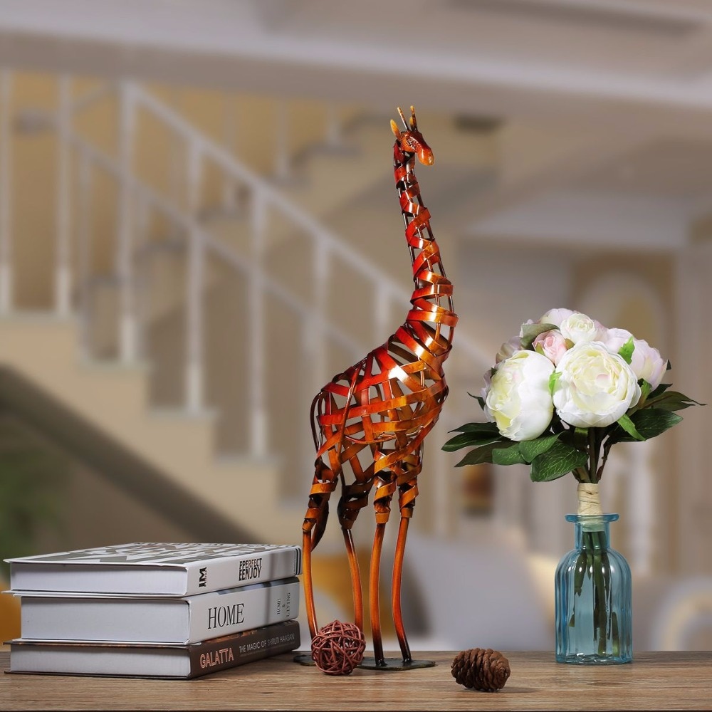 Iron Braided Giraffe Figurine