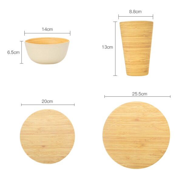 Bamboo Tableware 4/16 Pcs Set - Image 6