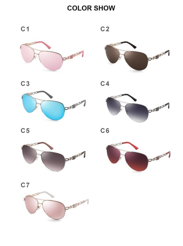 Women's Glam Aviator Sunglasses - Image 6