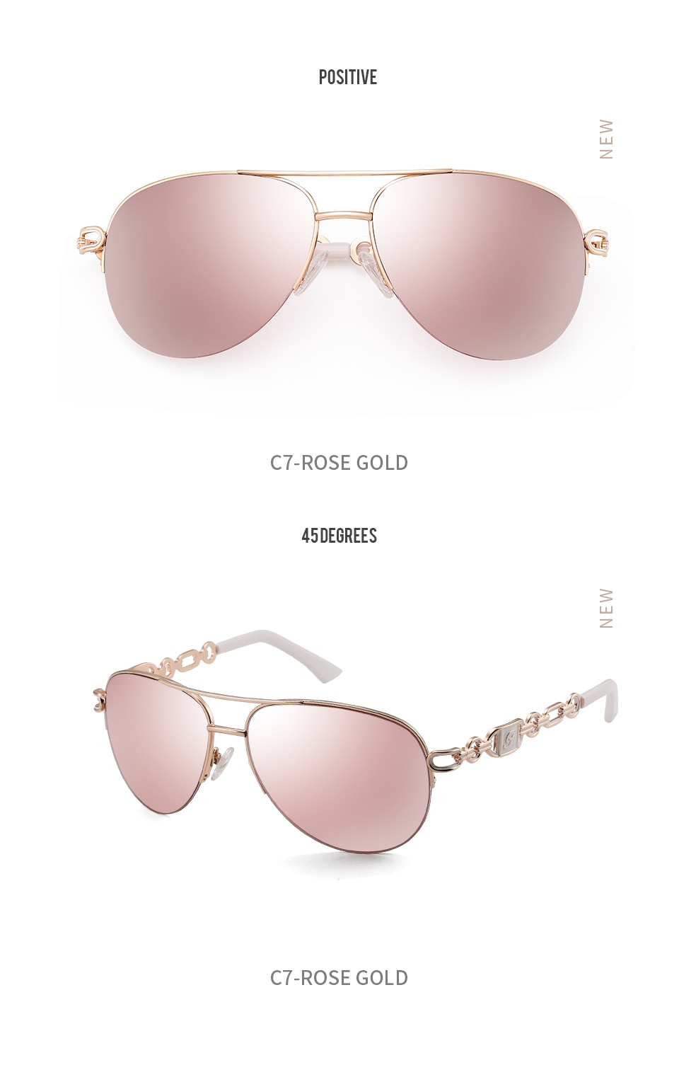 Women's Glam Aviator Sunglasses