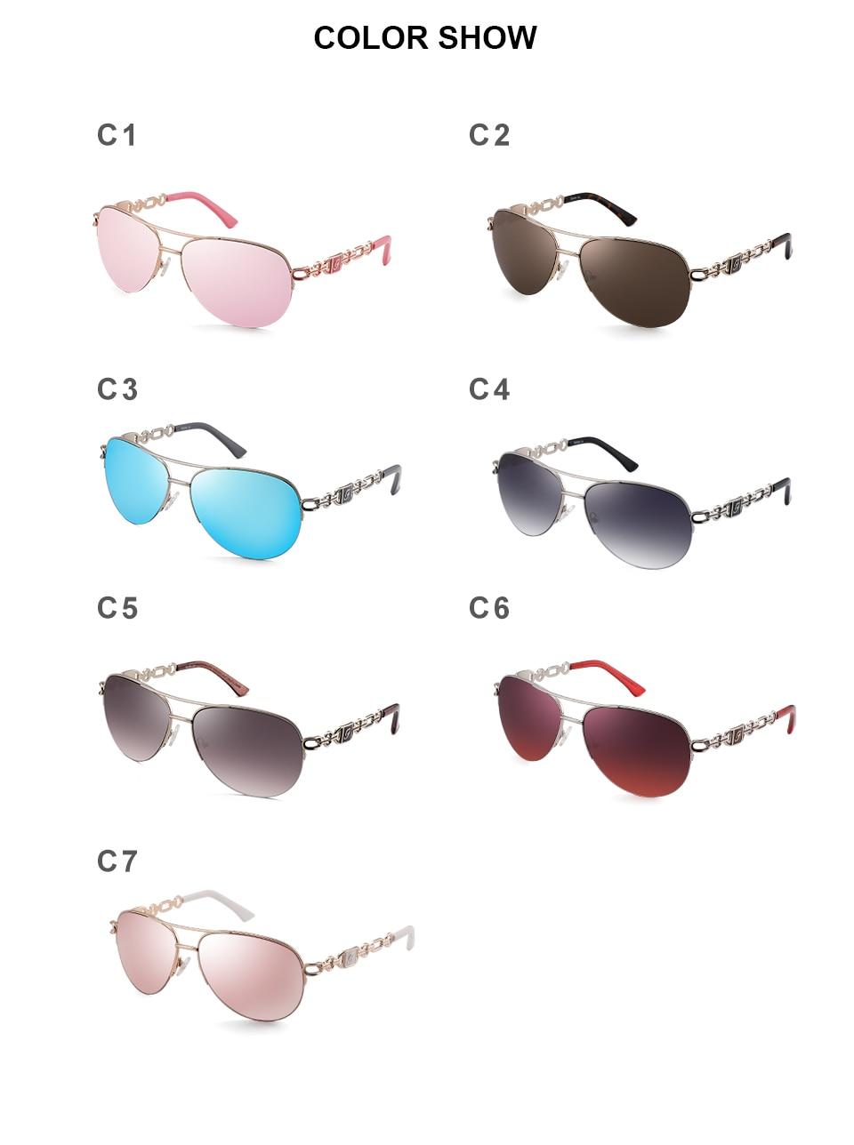 Women's Glam Aviator Sunglasses