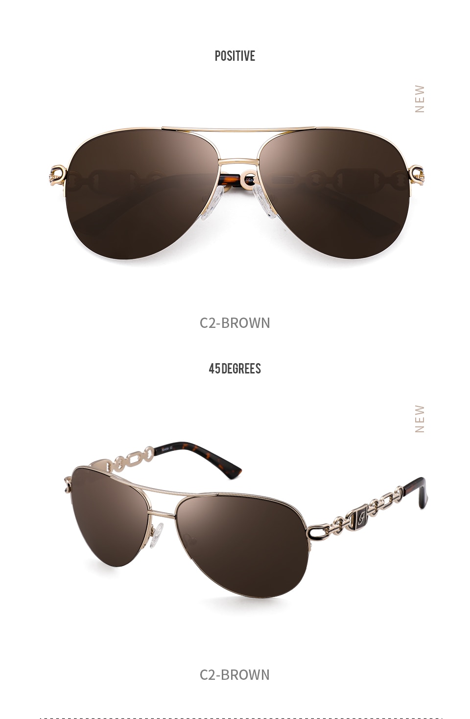 Women's Glam Aviator Sunglasses