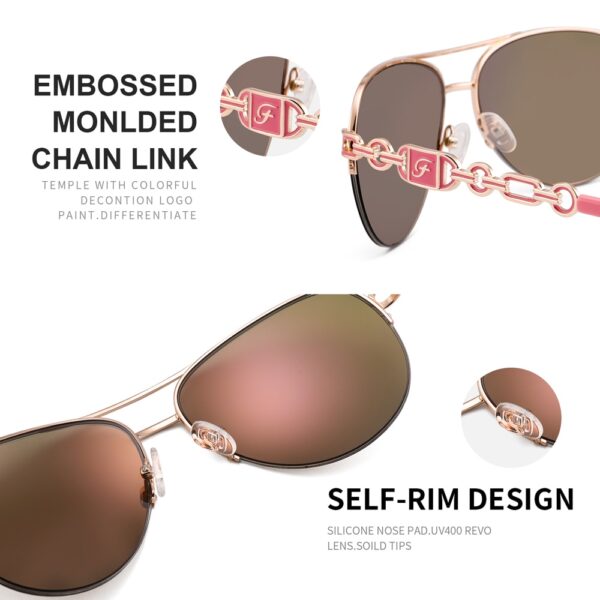 Women's Glam Aviator Sunglasses - Image 5