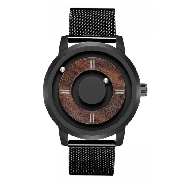 Men's Wooden Dial Watch with Leather Strap - Image 5