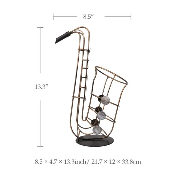 Metal Saxophone Shaped Bottle Holder - Image 7