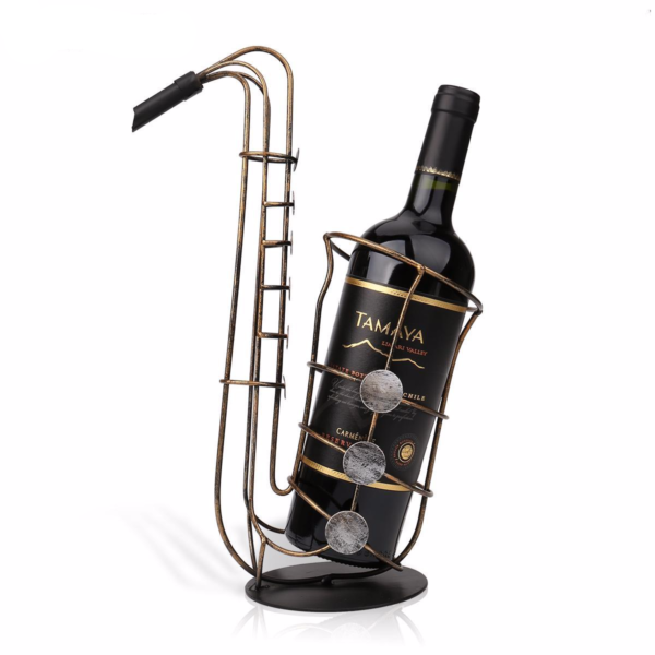 Metal Saxophone Shaped Bottle Holder