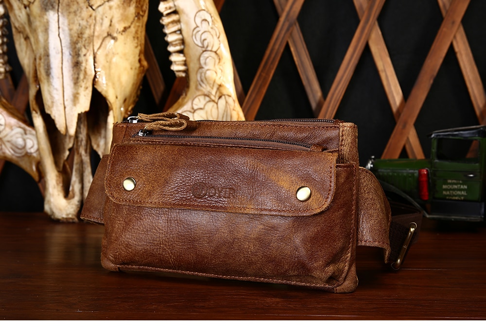 Men's Casual Genuine Leather Waist Bag