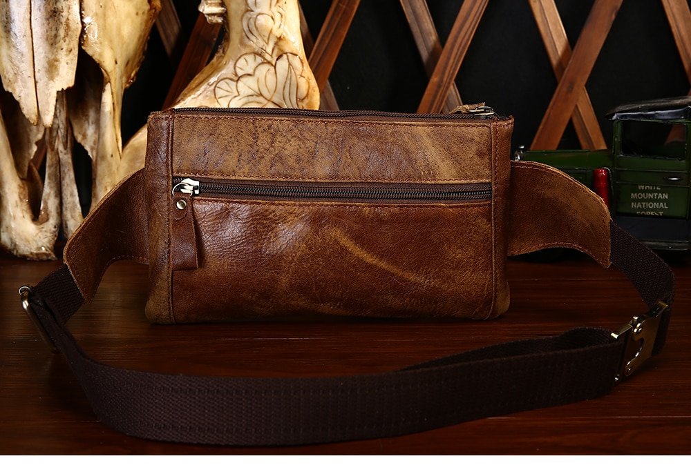 Men's Casual Genuine Leather Waist Bag