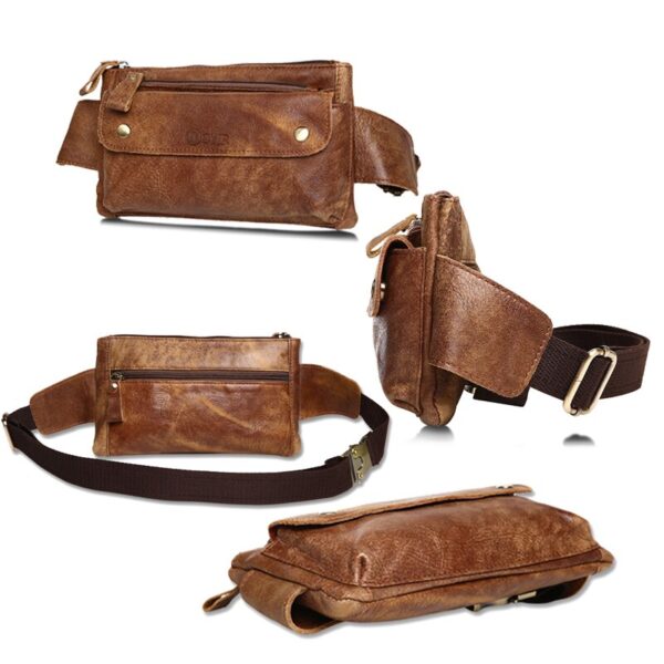 Men's Casual Genuine Leather Waist Bag - Image 4