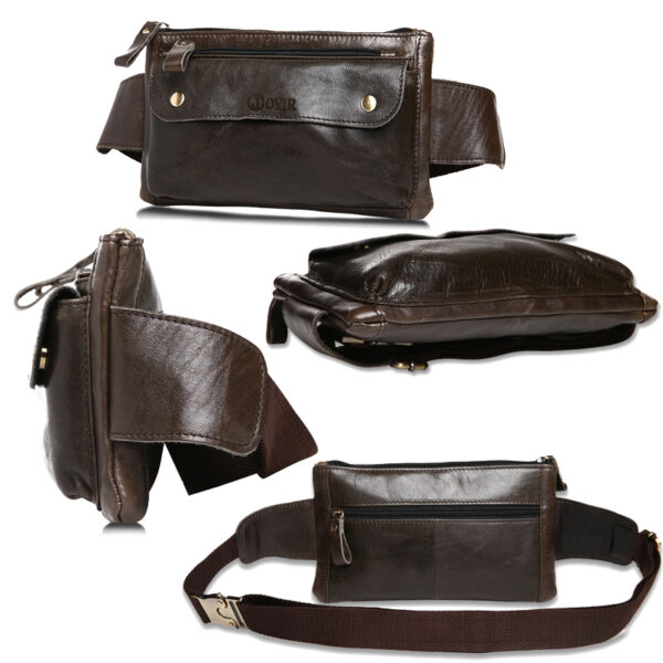 Men's Casual Genuine Leather Waist Bag - Image 5