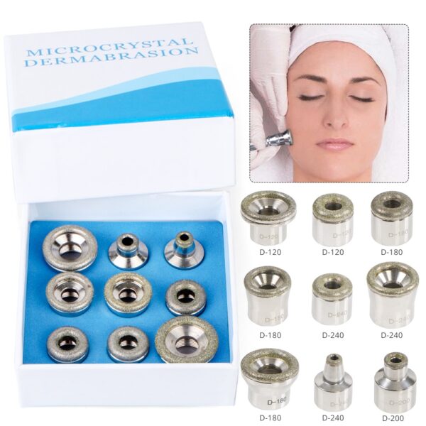 Diamond Microdermabrasion Dermabrasion Tips Set 9 Pcs