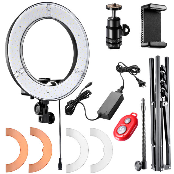 Outer LED Ring Light with Light Stand and Soft Tube Color Filter - Image 3