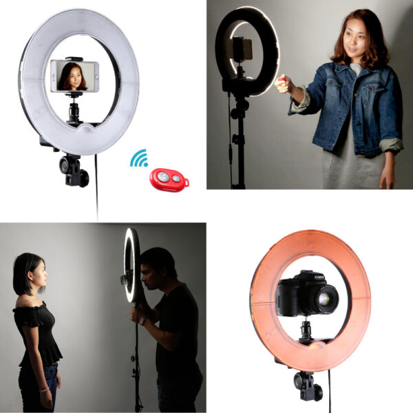 Outer LED Ring Light with Light Stand and Soft Tube Color Filter - Image 4