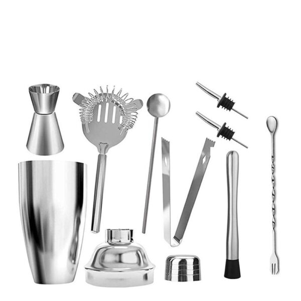 Stainless Steel Cocktail Shaker Mixer Set 9 Pcs