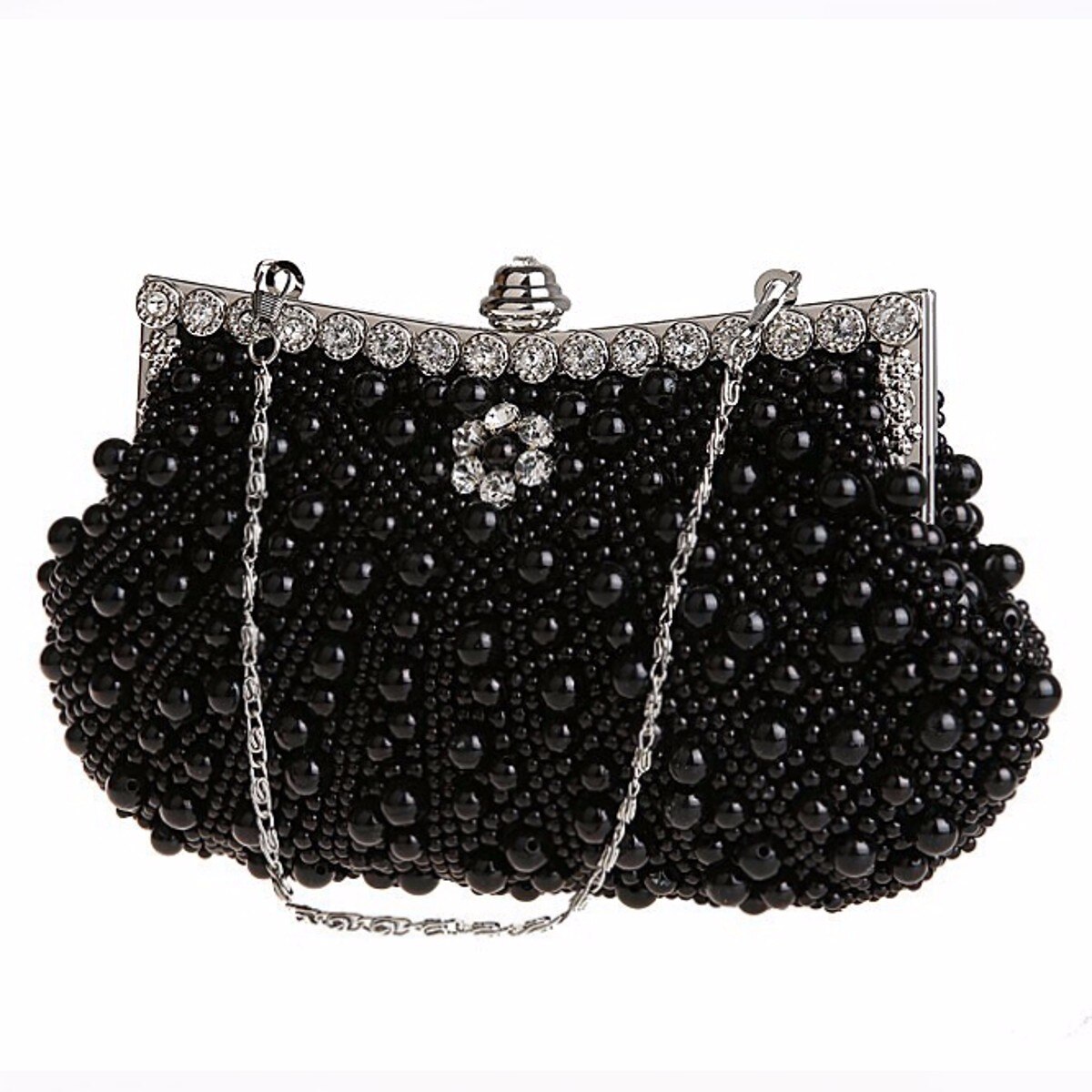 Luxury Pearls Decorated Evening Bag