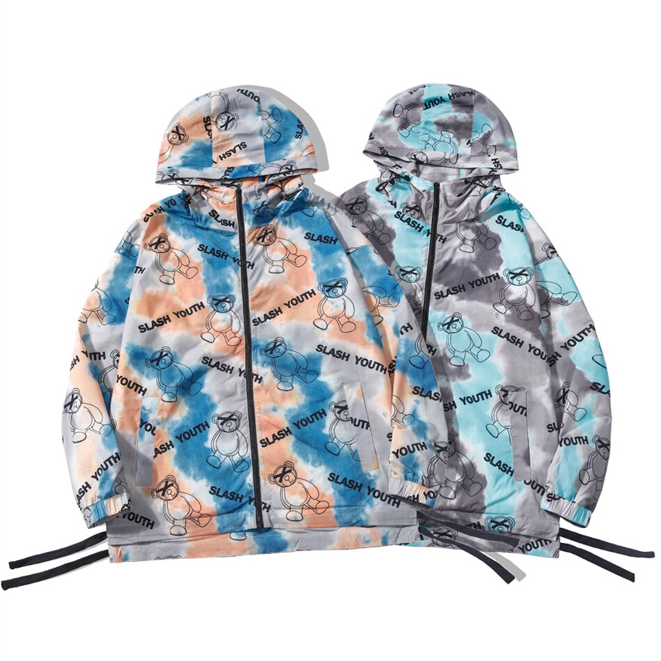 Graphic Print Sunscreen and Waterproof Windbreaker