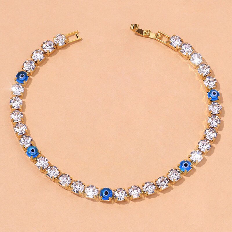 Crystal Evil Eye Anklet