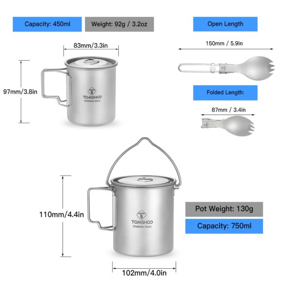 Titanium Camping Cup 3 Pcs Set - Image 3