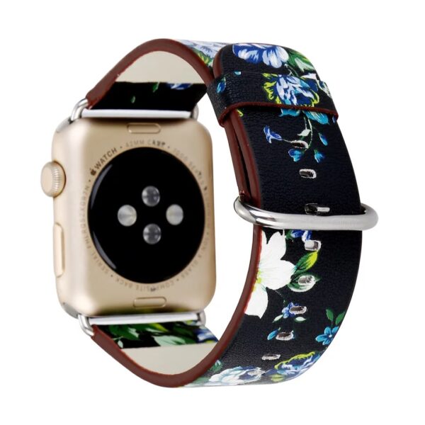 Floral Patterned PU Leather Band for Apple Watch - Image 4