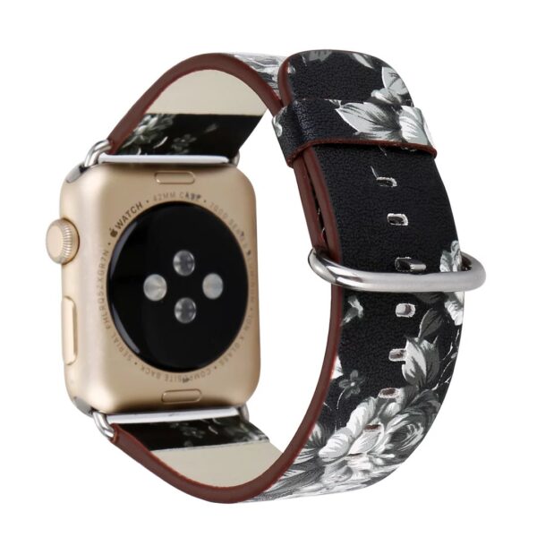 Floral Patterned PU Leather Band for Apple Watch - Image 8