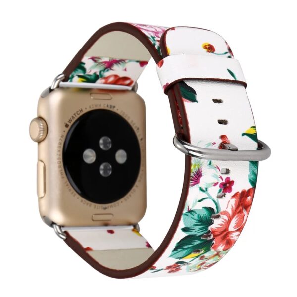 Floral Patterned PU Leather Band for Apple Watch - Image 5