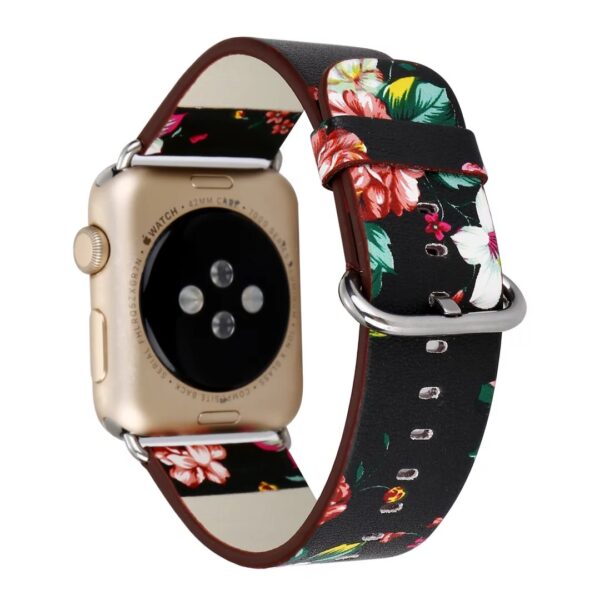 Floral Patterned PU Leather Band for Apple Watch - Image 6