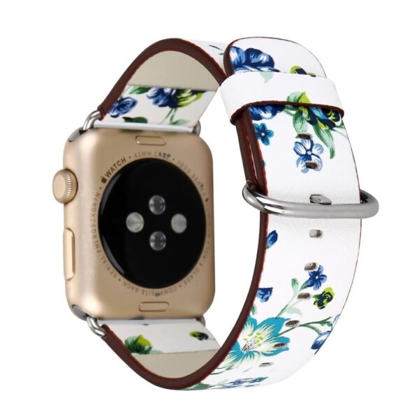 Floral Patterned PU Leather Band for Apple Watch - Image 7