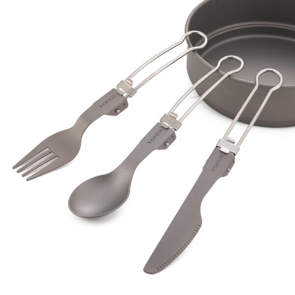 Camping Foldable Fork, Spoon and Knife 3 Pcs Set - Image 7