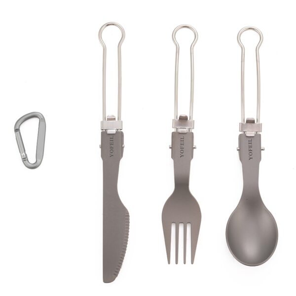 Camping Foldable Fork, Spoon and Knife 3 Pcs Set - Image 4