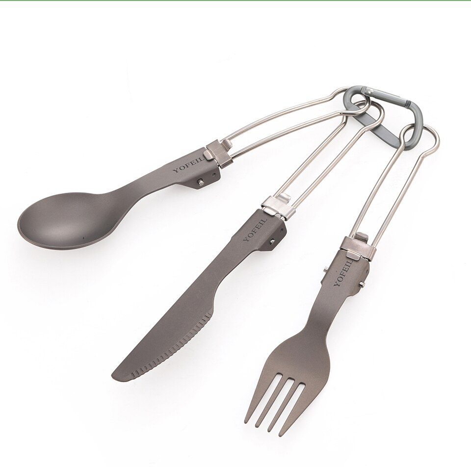 Camping Foldable Fork, Spoon and Knife 3 Pcs Set