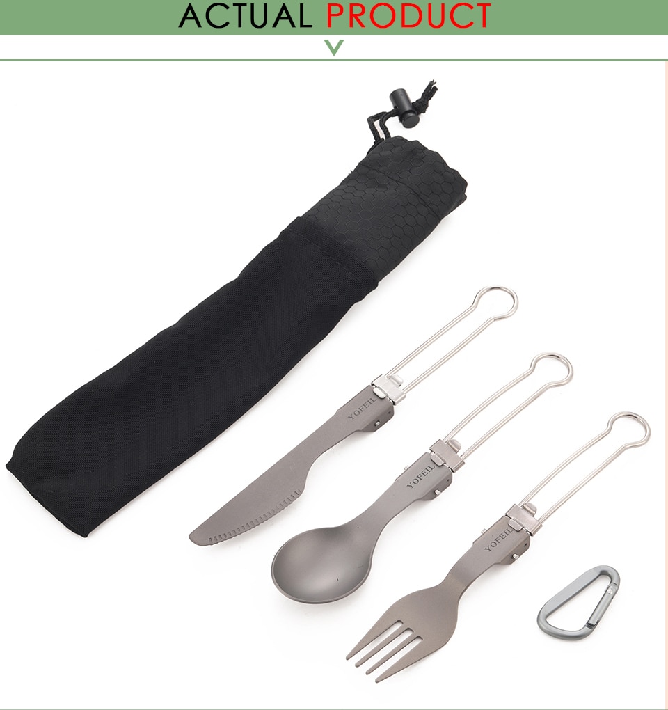 Camping Foldable Fork, Spoon and Knife 3 Pcs Set