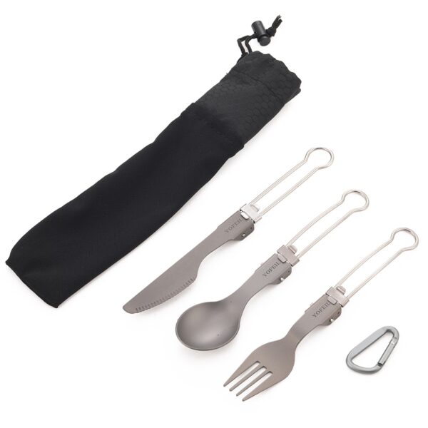 Camping Foldable Fork, Spoon and Knife 3 Pcs Set