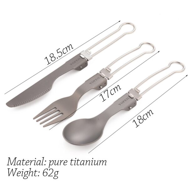 Camping Foldable Fork, Spoon and Knife 3 Pcs Set - Image 3