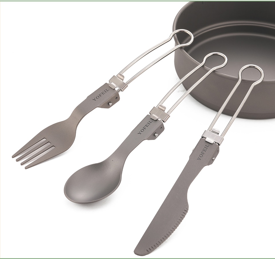 Camping Foldable Fork, Spoon and Knife 3 Pcs Set