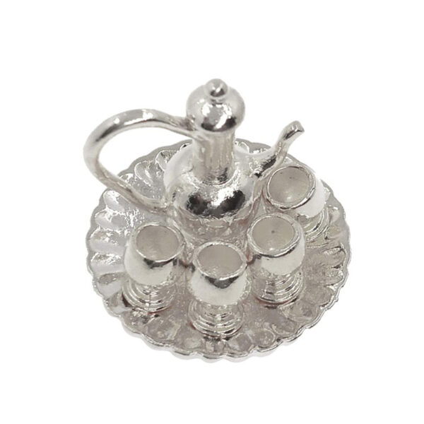 Miniature Silver/Golden Tea Set 6 pcs for Doll House - Image 6