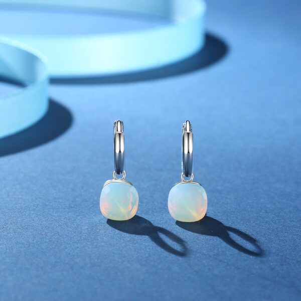 Classic Natural Moonstone Drop Earrings - Image 6