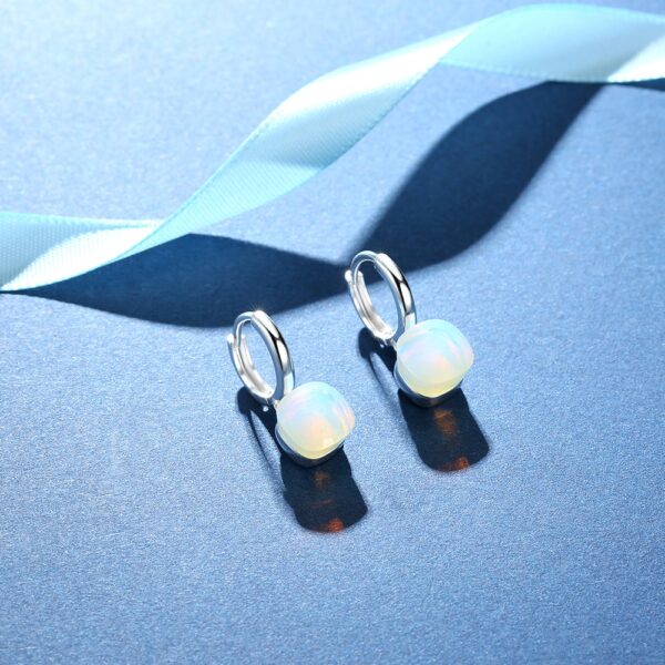 Classic Natural Moonstone Drop Earrings - Image 5