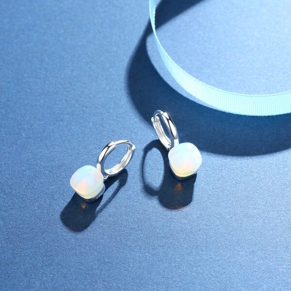 Classic Natural Moonstone Drop Earrings - Image 7