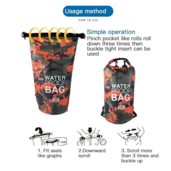 Camouflage Pattern Dry Backpack - Image 6