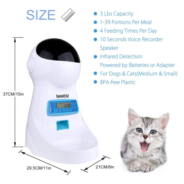 LCD Screen Automatic Pet Feeder with Voice Record - Image 5