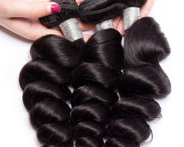 Women's Loose Wave Human Hair Bundle Set 3 Pcs - Image 3