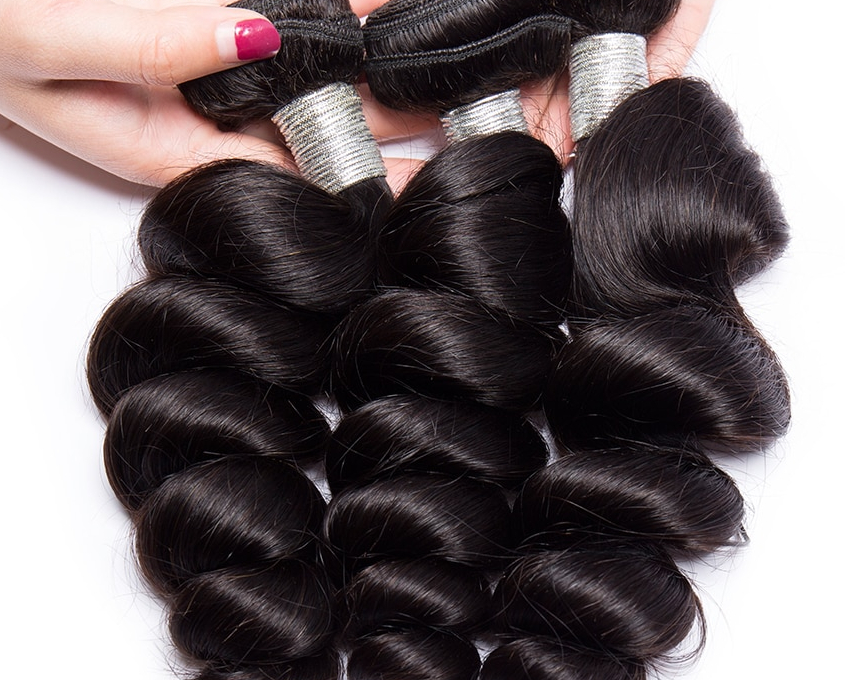 Women's Loose Wave Human Hair Bundle Set 3 Pcs