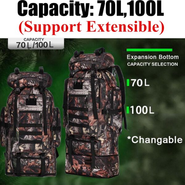 100L Camouflage Pattern Tactical Backpack - Image 7