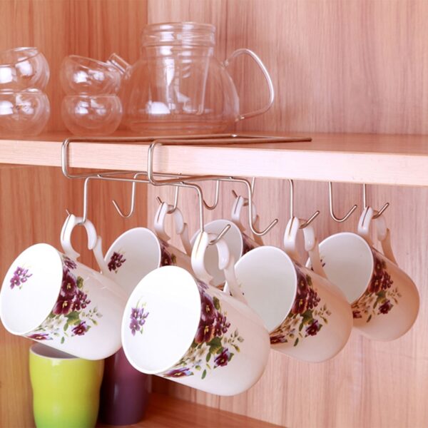 Large Capacity Hanging Stainless Steel Mug Rack - Image 3