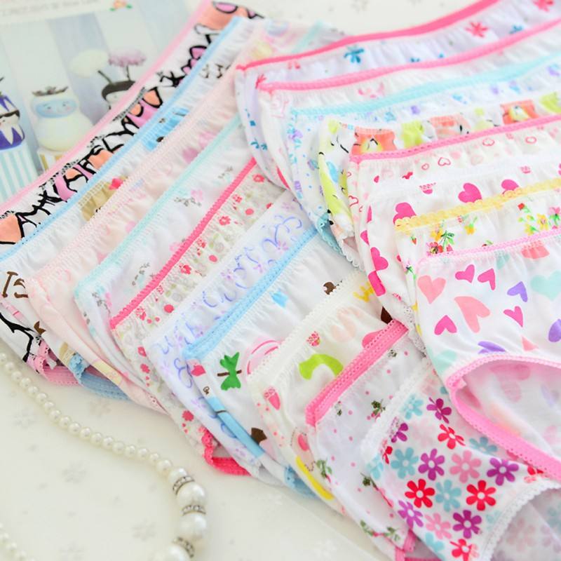 Set of 6 Cotton Girls' Short Briefs