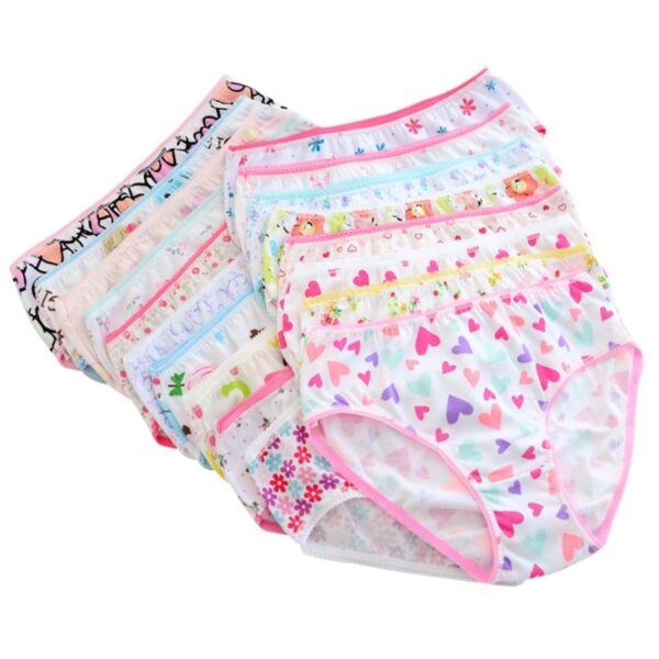 Set of 6 Cotton Girls' Short Briefs