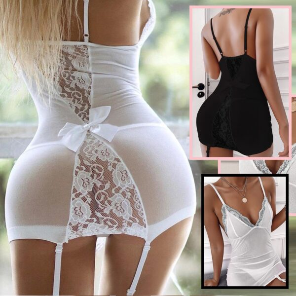 Women's Lingerie Dress with Back Bow - Image 5