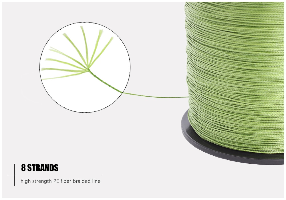 8 Strands Braided Army Green PE Fishing Line